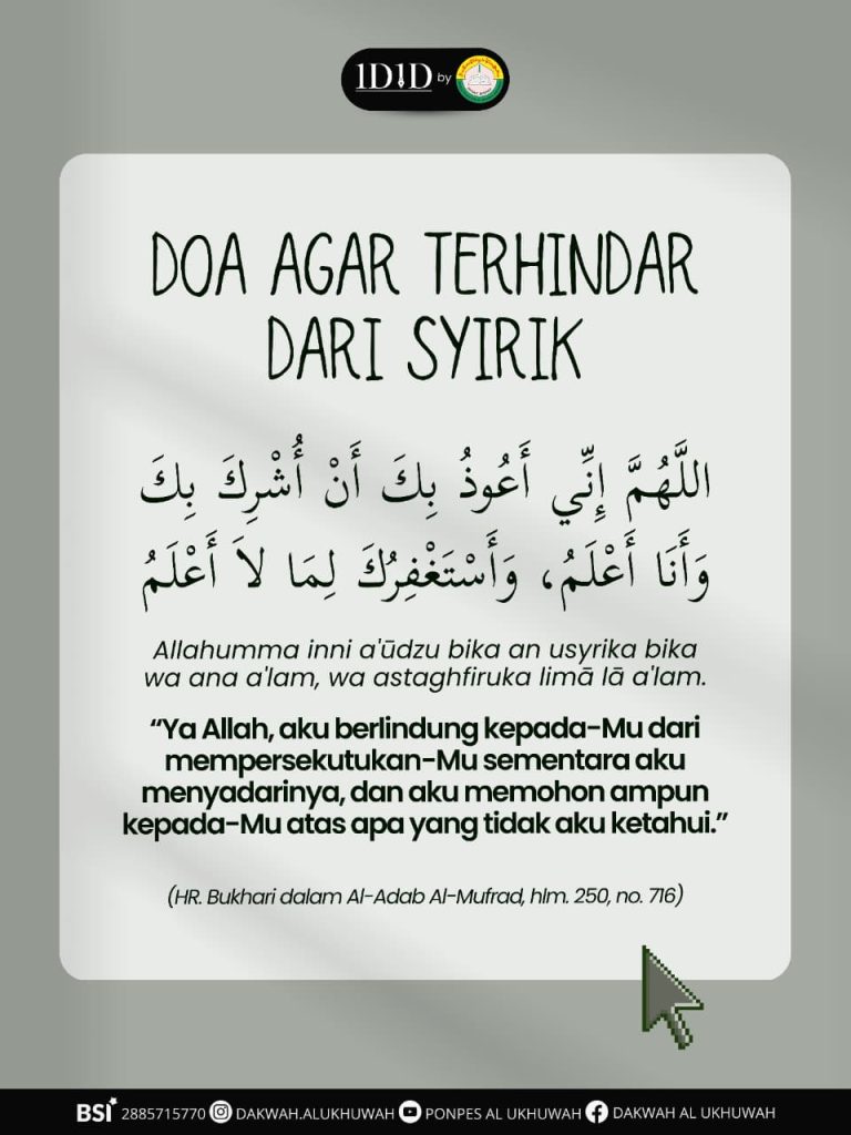 doa terhindar dari syirik